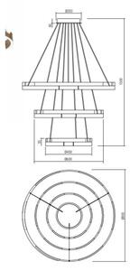 Redo 01-3182 - LED Димируем пендел CASTLE LED/80W/230V черен