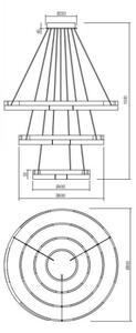 Redo 01-3181 - LED Димируем пендел CASTLE LED/80W/230V златист