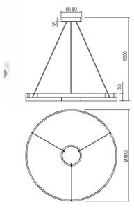 Redo 01-3175 - LED Димируем пендел CASTLE LED/45W/230V златист