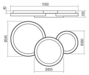 Redo 01-3375 - LED Димируем плафон COMBI LED/72W/230V CRI98 черен