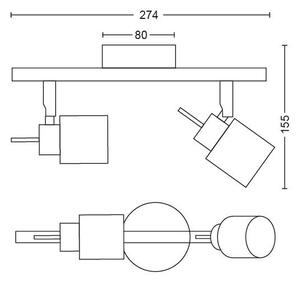 Philips - Спот MERANTI 2xGU10/35W/230V черен