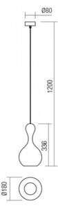 Redo 01-2256 - Пендел LOB 1xE27/42W/230V Ø 18 см сив