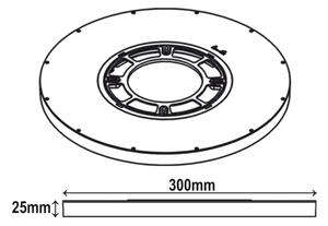 Top Light - LED Плафониера REVIT LED/24W/230V Ø 30 см черен