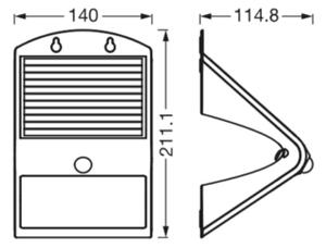 Ledvance - LED Соларен аплик със сензор ПЕПЕРУДА LED/4W/3,7V IP65