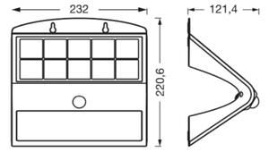 Ledvance - LED Соларен аплик със сензор ПЕПЕРУДА LED/8W/3,7V IP65