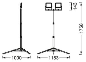 Ledvance - LED Прожектор с държач WORKLIGHT TRIPOD 2xLED/10W/230V IP65