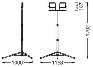 Ledvance - LED Прожектор с държач WORKLIGHT TRIPOD 2xLED/20W/230V IP65