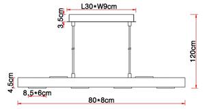 Globo 56247-6HB - LED Пендел JOYA 6xLED/5W/230V