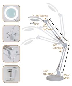 Brilagi - LED Димируема настолна лампа с лупа LED/12W/5V 3000/4200/6000K бял