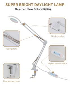 Brilagi - LED Димируема настолна лампа с лупа LED/12W/5V 3000/4200/6000K бял