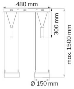 Wofi 7263.04.54.6000 - LED Димируем пендел 2xLED/7,5W/230V + 2xLED/1W