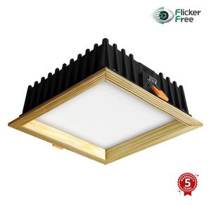 APLED-LED Лампа SQUARE WOODLINE LED/12W/230V 3000K 17x17 см бор масивнo дървo