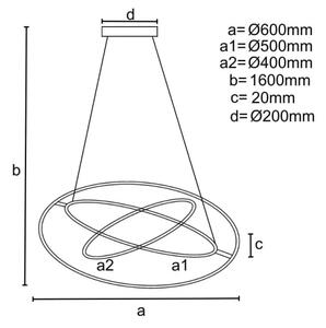 LED Димируем пендел LED/105W/230V 3000-6500K + дистанционно управление