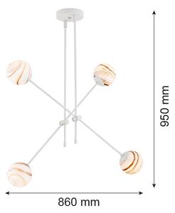 Argon 1841 - Висящ полилей ABSOS 4xE14/7W/230V алабастър бял