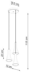 Sollux SL.1226 - Пендел REA 3xE14/12W/230V бетон