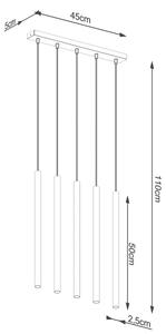 Sollux SL.1173 - Пендел PASTELO 5xG9/8W/230V златист