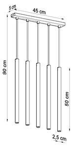 Sollux SL.1198 - Пендел PASTELO 5xG9/8W/230V златист