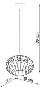 Sollux SL.1185 - Пендел TSUNO 1xE27/15W/230V черен