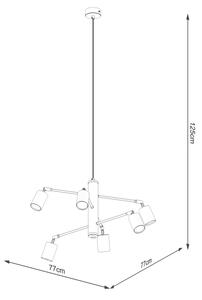 Sollux SL.1206 - Пендел LEMMI 6xGU10/10W/230V бял