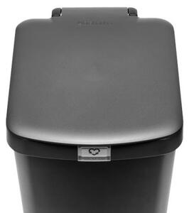 Кош за боклук с педал Brabantia StepUp 1008482, 25 л, Екологични материали, Голям отвор, Тъмносив