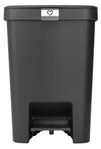 Кош за боклук с педал Brabantia StepUp 1008482, 25 л, Екологични материали, Голям отвор, Тъмносив