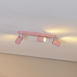TK Lighting Таванна лампа Livia, розова, 52 см, 3-крила, метал, GU10, Затъмняване, Розов / Розе, Детска стая, Метал