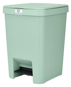 Кош за боклук с педал Brabantia StepUp 1008484, 25 л, Екологични материали, Голям отвор, Светлозелен