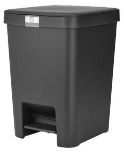 Кош за боклук с педал Brabantia StepUp 1008482, 25 л, Екологични материали, Голям отвор, Тъмносив