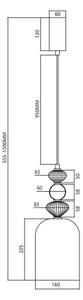 LED Пендел ARTE LED/12W/230V Ø 16 см месинг