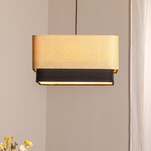 Maco Design Kwadro Duo висящо осветление, черно/бежово, 50x50cm, юта/сатен, Затъмняване, Бежов, Дневна/трапезария, Плат / текстил