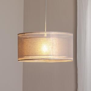 Maco Design Пендел Duo Den Light, сребристо-сив, Ø 50 cm, лен, PVC, Затъмняване, Сив, Дневна/трапезария, Плат / текстил