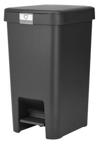 Кош за боклук с педал Brabantia StepUp 1008479, 16 л, Екологични материали, Голям отвор, Тъмносив