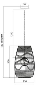 Пендел ARONA 1xG9/9W/230V Ø 25 см черен