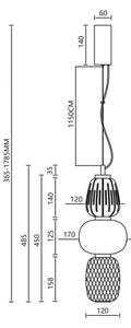 LED Пендел CARO LED/28W/230V златист