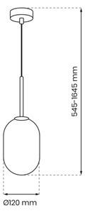 Пендел ALIAS 1xG9/8W/230V Ø 12 см черен/сив