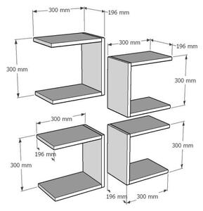 К-кт 4x Етажерка BASE 30x30 см бял