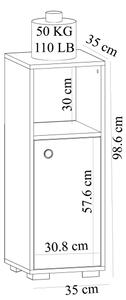 Шкаф за баня AHU 98,6x35 см бял