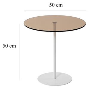 Странична маса CHILL 50x50 см бял/бронзов