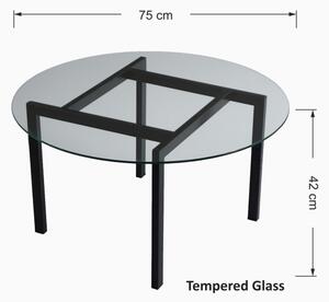 Масичка за кафе BALANCE 42x75 см черен/прозрачен