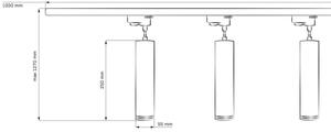 Пендел за релсова система MARIBEL 3xGU10/10W/230V + 1 м релса система