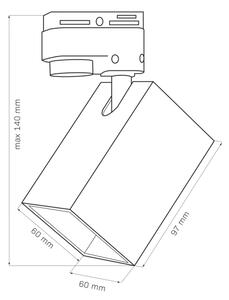 Спот за релсова система SQUARE 1xGU10/10W/230V черен