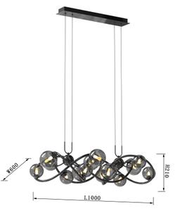 Wofi 7014-1405 - LED Пендел NANCY 14xG9/3,5W/230V черен хром