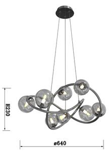 Wofi 7014-805 - LED Пендел NANCY 8xG9/3,5W/230V черен хром