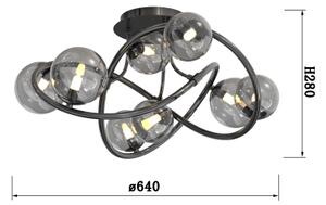 Wofi 9014-805 - LED Полилей за повърхностен монтаж NANCY 8xG9/3,5W/230V черен/хром