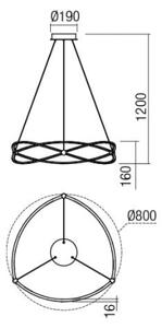 Redo 01-2251 - LED Димируем пендел QUARK LED/43W/230V 3000K хром