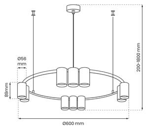 Пендел GENESIS 10xGU10/8W/230V бял