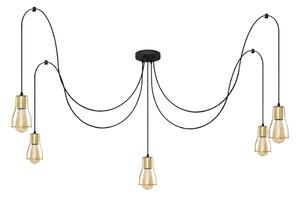 Пендел TUBE LONG 5xE27/15W/230V черен/златист