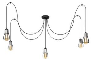 Пендел TUBE LONG 5xE27/15W/230V черен/хром