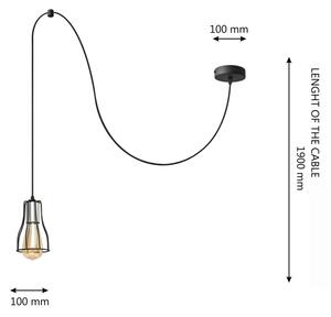 Пендел TUBE 1xE27/15W/230V черен/хром