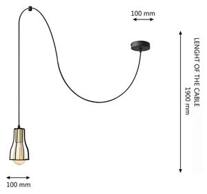 Пендел TUBE 1xE27/15W/230V черен/златист